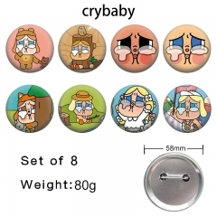 8PCS/SET 58mm Crybaby Cartoon Pin Anime Tinplate Brooch