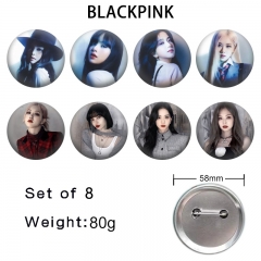 8PCS/SET 58mm K-POP BLACKPINK Cartoon Pin Anime Tinplate Brooch