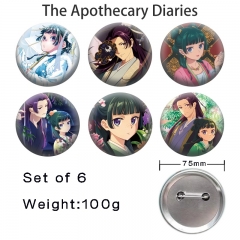 2 Styles 6PCS/SET 75mm The Apothecary Diaries Cartoon Pin Anime Tinplate Brooch