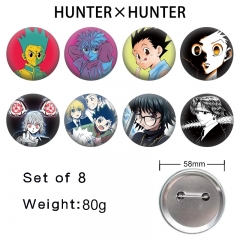 2 Styles 8PCS/SET 58mm HUNTER×HUNTER Cartoon Pin Anime Tinplate Brooch