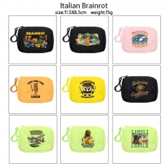 Italian-Brainrot 动漫毛绒零钱包收纳包耳机包硬币零钱包
