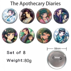 8PCS/SET 58mm The Apothecary Diaries Cartoon Pin Anime Tinplate Brooch
