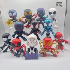 12PCS/SET 11CM Spider Man Cartoon Anime PVC Figures
