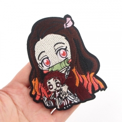 新款卡通动漫鬼灭之刃刺绣布贴动画补丁服装箱包辅料热熔胶背胶布