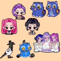 8 Styles K-Pop: Demon Hunters Cartoon Pin Anime Alloy Brooch