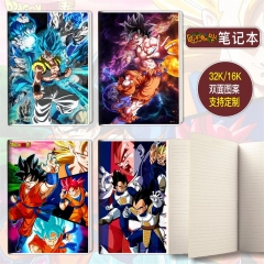 13*18.5cm 65Pages 15 Styles Dragon Ball Z Cartoon Students Anime Stationery Notebook