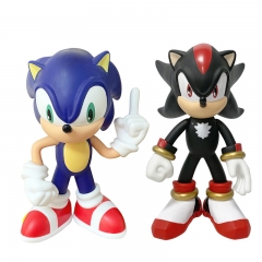 OPP Bag)2 Styles Sonic the Hedgehog Cartoon Moveable Anime PVC Figure