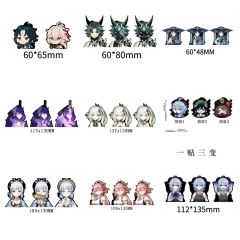游戏原神3D渐变贴纸护法夜叉·魈和红叶逐荒波·枫原万叶幻术贴纸