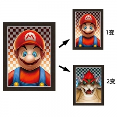 Super Mario Bro Cartoon Anime 3D Poster Painting With Frame