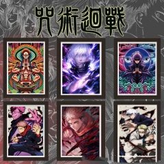 6 Styles Jujutsu Kaisen Cartoon Anime 3D Poster Painting With Frame