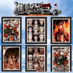 7 Styles Attack on Titan/Shingeki No Kyojin Cartoon Anime 3D Poster Painting With Frame