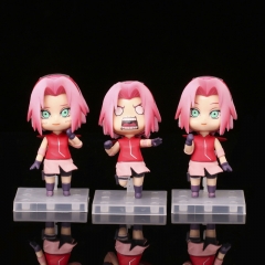 OPP Bag）3PCS/SET 9cm Naruto Haruno Sakura Cartoon Anime PVC Figures