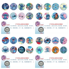 58mm 史迪仔4 8款一套圆形镭射细沙膜胸针
