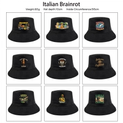 Italian-Brainrot 动漫印花户外渔夫帽遮阳帽