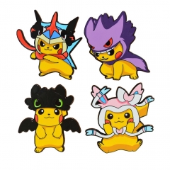 4 Styles 45MM Pokemon Pikachu Cartoon Pin Anime Alloy Brooch