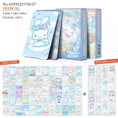 92张小卡三丽哦周边卡通动漫照片卡自印云朵狗贴纸玉桂狗LOMO卡片