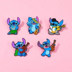 5 Styles Lilo & Stitch Cartoon Pin Anime Alloy Brooch