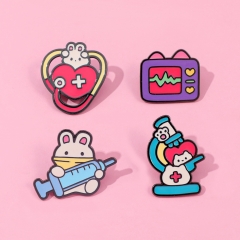 4 Styles Cute Rabbit Cartoon Pin Anime Alloy Brooch