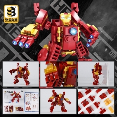 106PCS Marvel Iron Man Plastic Anime Building Blocks Model Toy Doll
