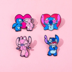 4 Styles Lilo & Stitch Cartoon Pin Anime Alloy Brooch