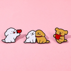 3 Styles Cute Dog Cartoon Pin Anime Alloy Brooch