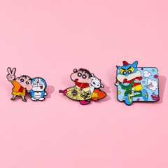 3 Styles Crayon Shin-chan Cartoon Pin Anime Alloy Brooch
