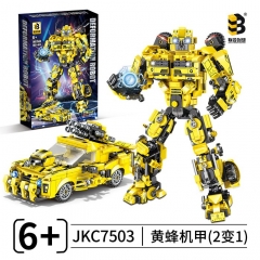602PCS Transformers Bumblebee Plastic Anime Building Blocks Model Toy Doll