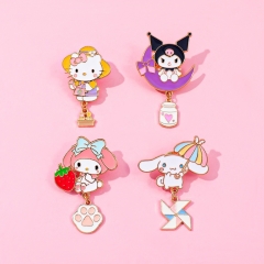 4 Styles Sanrio Kuromi Cartoon Pin Anime Alloy Brooch
