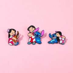 3 Styles Lilo & Stitch Cartoon Pin Anime Alloy Brooch