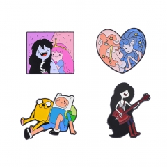 4 Styles Adventure Time Cartoon Pin Anime Alloy Brooch