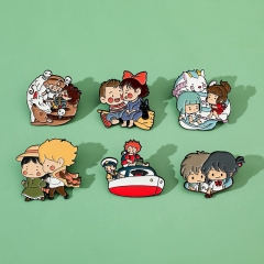 6 Styles Spirited Away Cartoon Pin Anime Alloy Brooch