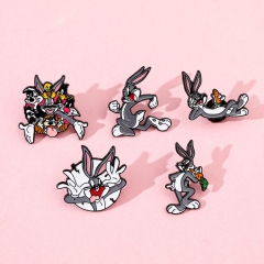 5 Styles Bugs Bunny Cartoon Pin Anime Alloy Brooch
