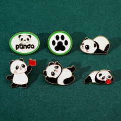 6 Styles Panda Cartoon Pin Anime Alloy Brooch