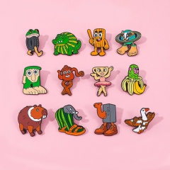 12 Styles Italian Brainrot Cartoon Pin Anime Alloy Brooch