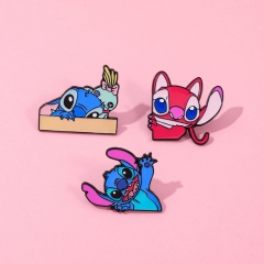 3 Styles Lilo & Stitch Cartoon Pin Anime Alloy Brooch