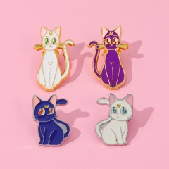 可爱日系软萌小猫金属徽章美少女战士月牙猫咪合金胸针配饰别针