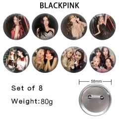 58mm 8PCS/SET K-POP BLACKPINK Cartoon Pin Anime Tinplate Brooch