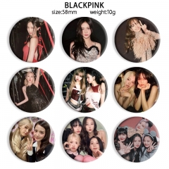 58mm 9 Styles K-POP BLACKPINK Cartoon Pin Anime Tinplate Brooch