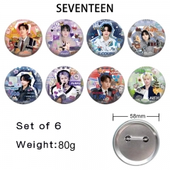 SEVENTEEN-1 动漫马口铁徽章胸章(8个一套）58mm