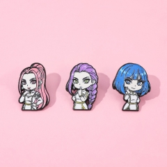现货猎魔女团金属徽章欧美卡通K-POP：猎魔女团合金胸针配饰别针