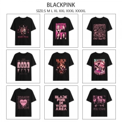 9 Styles K-POP BLACKPINK Cartoon Anime T-shirt
