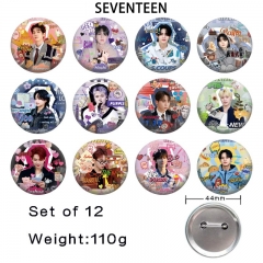 SEVENTEEN-1 动漫马口铁亮膜徽章胸章(44徽章12个一套）