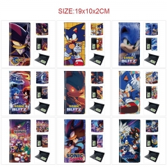 11 Styles Sonic the Hedgehog Cartoon PU Wallet Anime Long Purse
