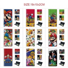 10 Styles Super Mario Bro Cartoon PU Wallet Anime Long Purse