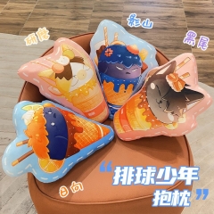 新品排球少年动漫周边研磨黑尾甜筒抱枕日向影山夏日乌鸦玩具靠垫