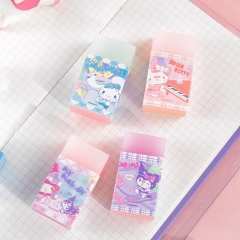 4PCS/SET Sanrio Kuromi Cinnamoroll My Melody Hello Kitty Stationery PVC Anime Eraser