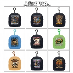 Italian Brainrot 动漫多彩迷你毛绒小书包零钱包