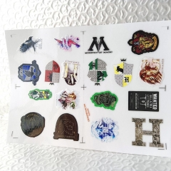 哈利波特的徽章镂空立体防水手帐保温杯装饰UV转印贴纸水晶标定制