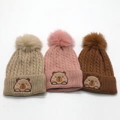 3 Styles Capybara Cartoon Cap Anime Knitted Hat