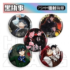 31 Styles 58-75mm Kuroshitsuji/Black Butler Cartoon Pin Anime Tinplate Brooch